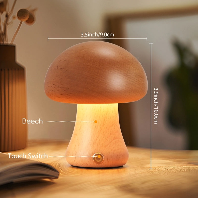 Whimsical Mushroom Wooden Lamp Ornament|Home Decor & Lighting Accessories