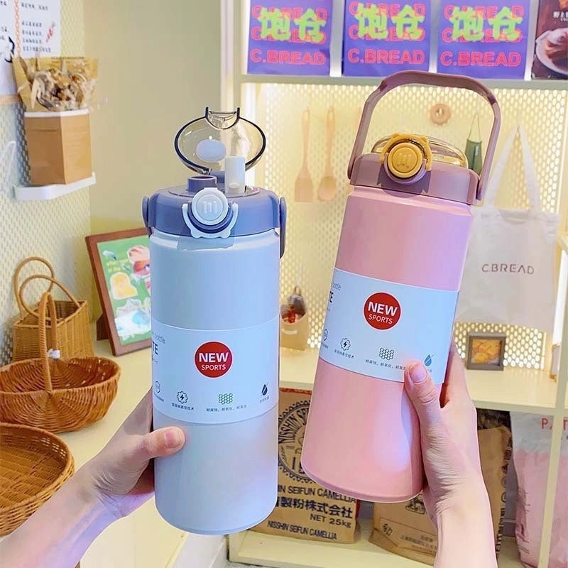 Casual Stainless Steel 304 Thermos Cup with Letter Design 201 Grade | Drinkware & Thermos Bottles