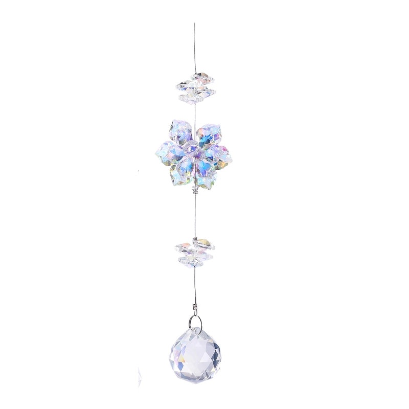 Minimalist Flower Crystal Suncatcher Wind Chime Wall Hanging Decor|Home Decor & Wall Art