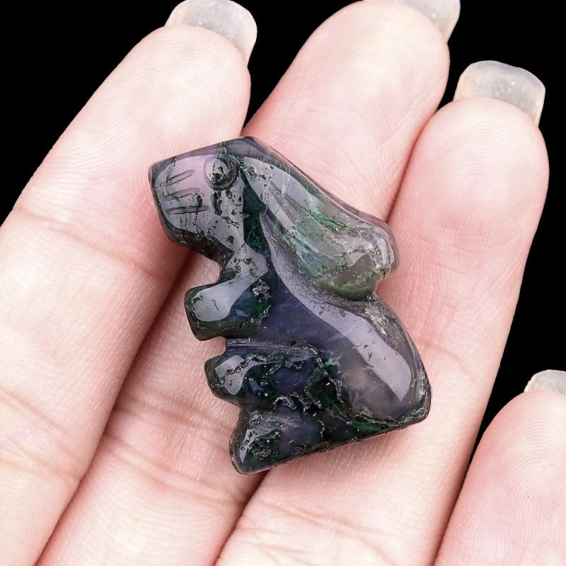 Adorable Rabbit Shaped Natural Crystal Agate Ornament for Home Decor | Home Decor & Accessories