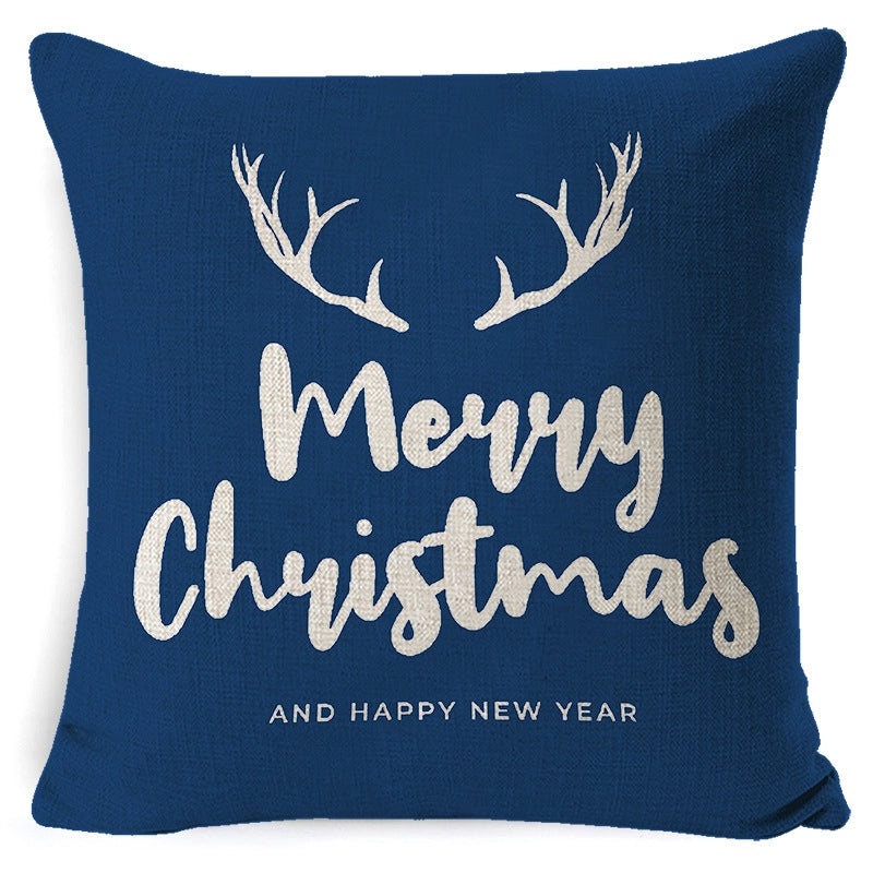 Christmas Linen Pillow Cover for Living Room Office Car Sofa Waist Cushion|Home Decor Cushions