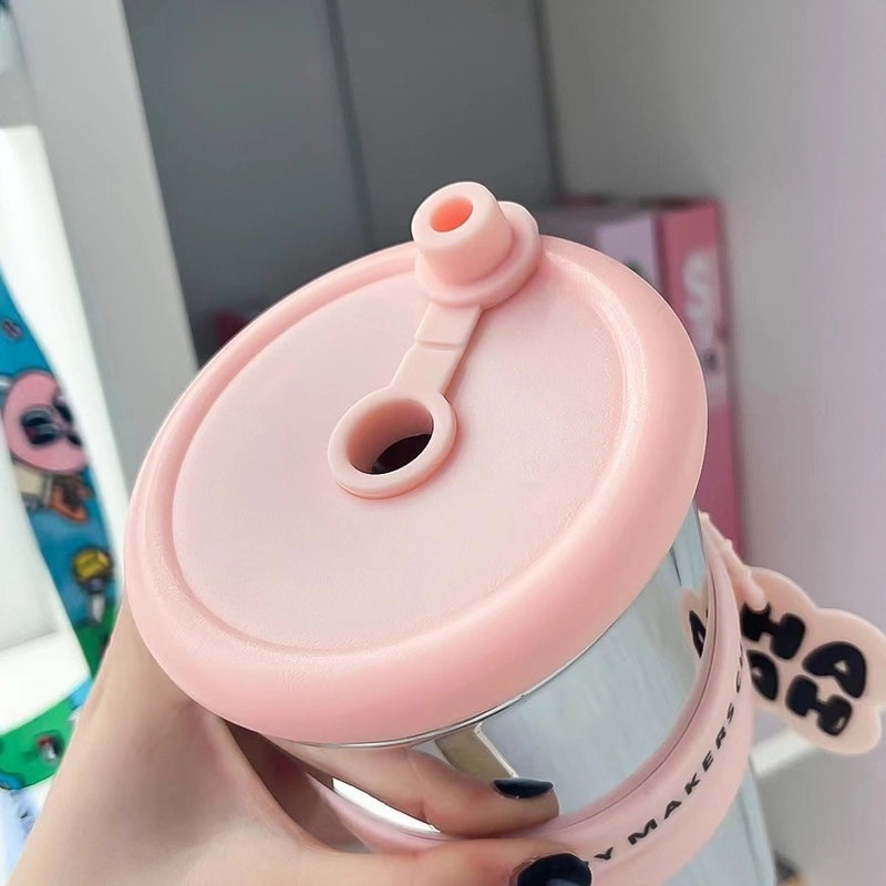 Stylish High Borosilicate Glass Water Bottle with Letter Design | Drinkware & Bottles