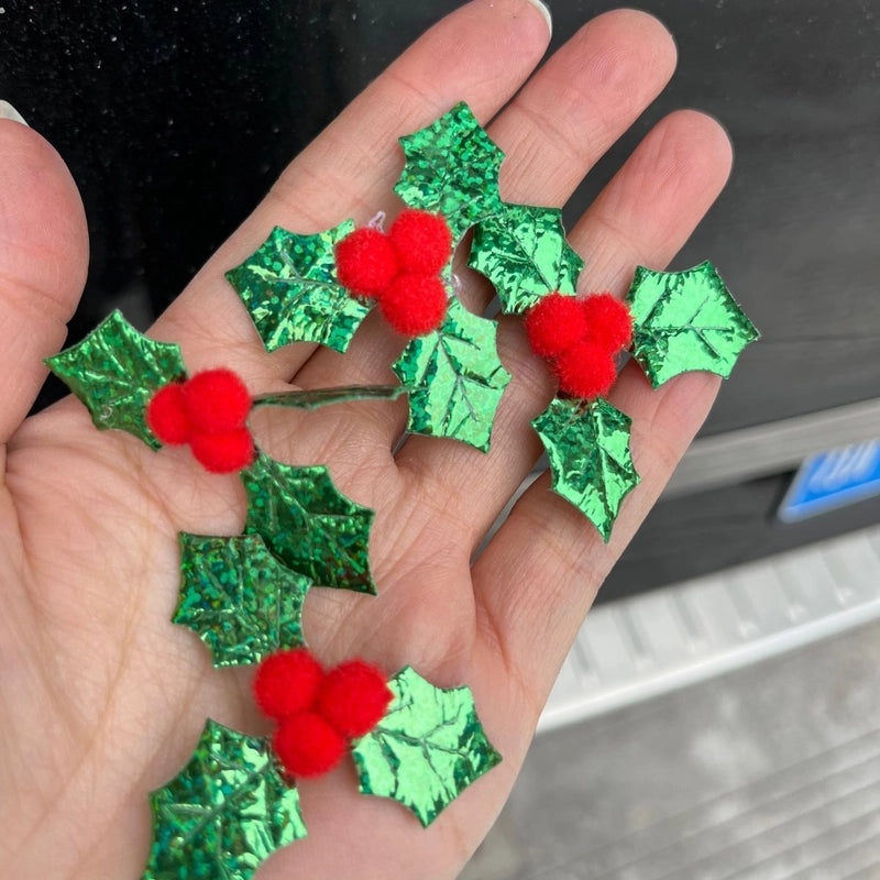 Christmas Green Leaf Hair Accessories DIY Handmade Floral Headdress Crafts Gifts | Jewelry & Accessories