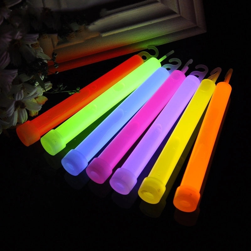 6 Inch Glow Stick with Hook for Outdoor Camping Halloween Christmas | Outdoor Recreation Accessories
