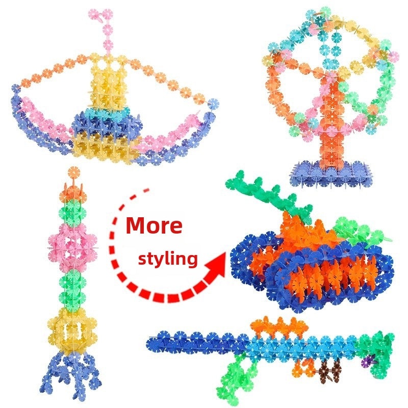 Snowflake Building Blocks for Kids Aged 3-6, Thickened Educational Puzzle Toys for Boys and Girls|Children's Educational Toys