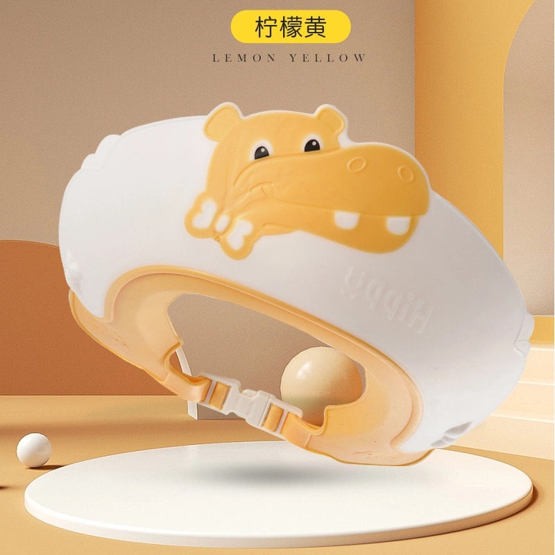 Kids Silicone Shampoo Cap Waterproof Baby Shower Hat with Cartoon Design Ear and Eye Protection|Baby Bath Accessories