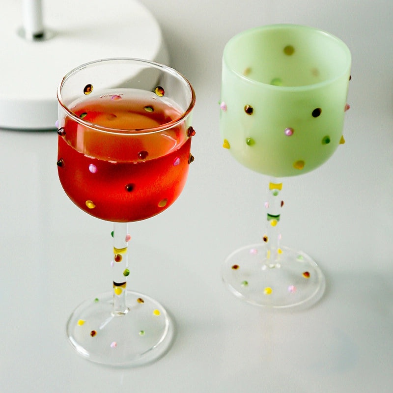 Colorful Casual Glass Wine Tumbler Single Piece|Drinkware & Bar Accessories