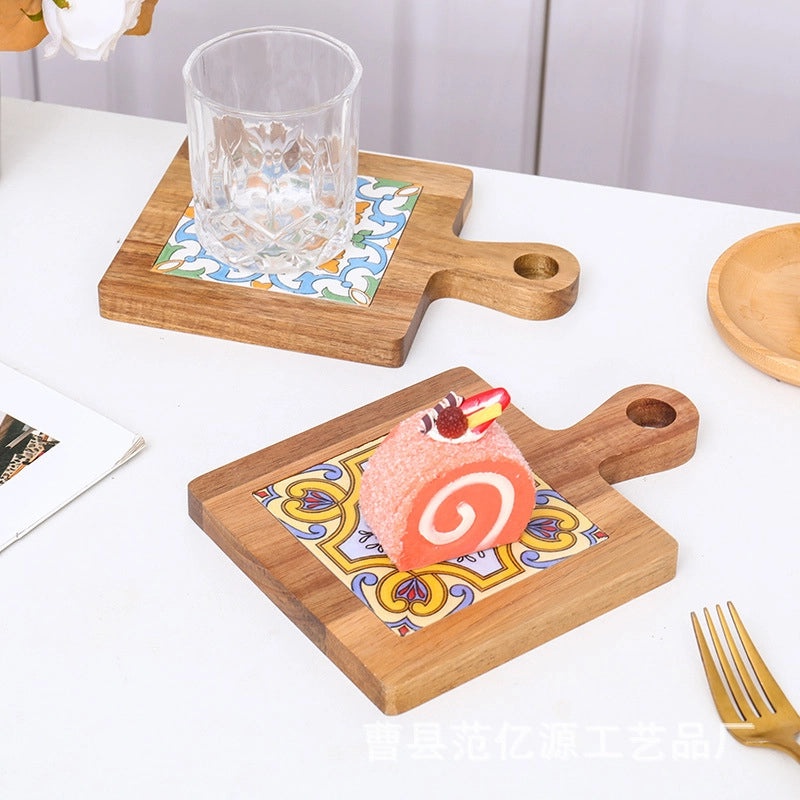 Stylish Geometric Wooden Placemat Single Piece|Home & Kitchen Accessories