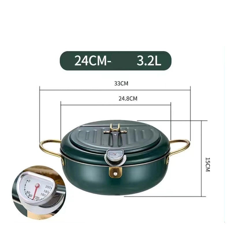 Japanese-Style 304 Stainless Steel Tempura Fryer with Double Bottom for Gas & Induction Cookers | Kitchen Cookware