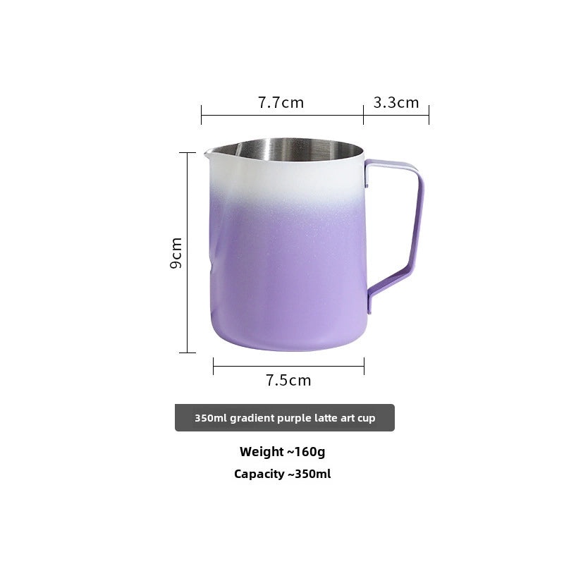 304 Stainless Steel Flower Shaped Coffee Cup with Pointed Spout Gradient Color Creative Milk Pot|Kitchen & Dining