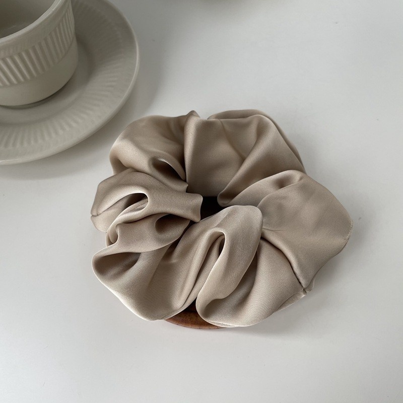 Women's Premium Satin Scrunchie Elegant Hair Tie Basic Solid Colors