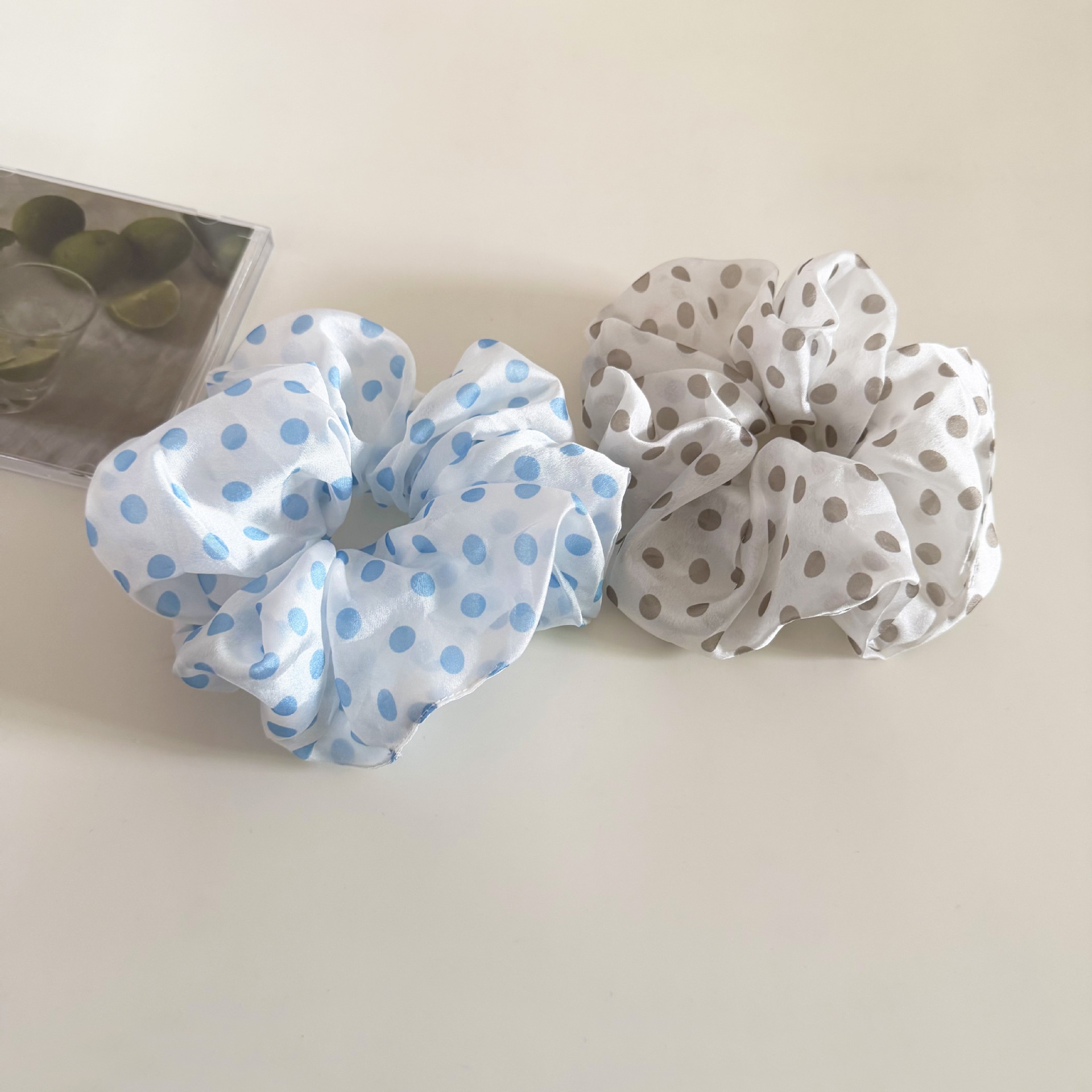 Women's Casual Soft Tulle Hair Tie Scrunchie Polka Dot Pattern