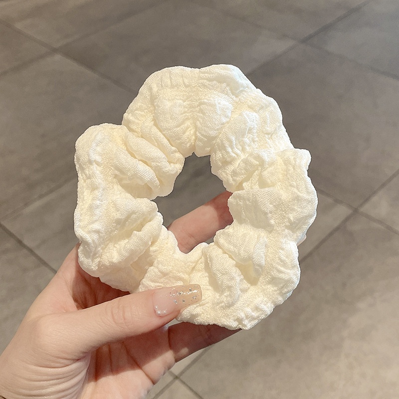 Women's Spring High-End Silky Pleated Pearl Streamer Large Hair Ring