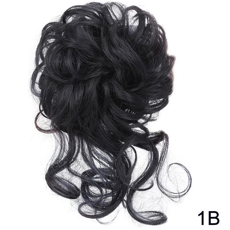 Women Daily Updo Messy Bun Hair Ring High Temp Silk Natural Texture