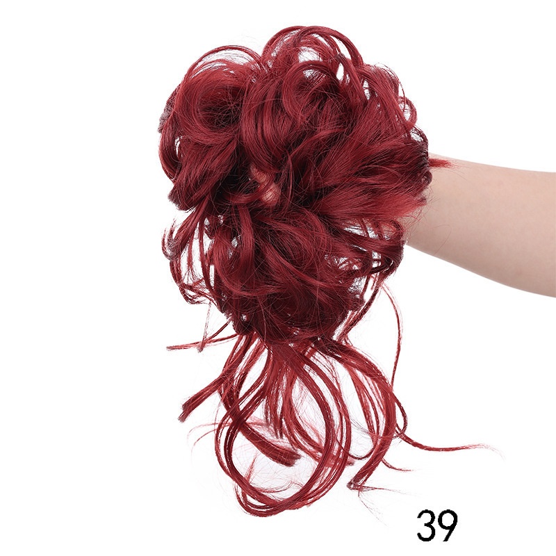 Women Daily Updo Messy Bun Hair Ring High Temp Silk Natural Texture