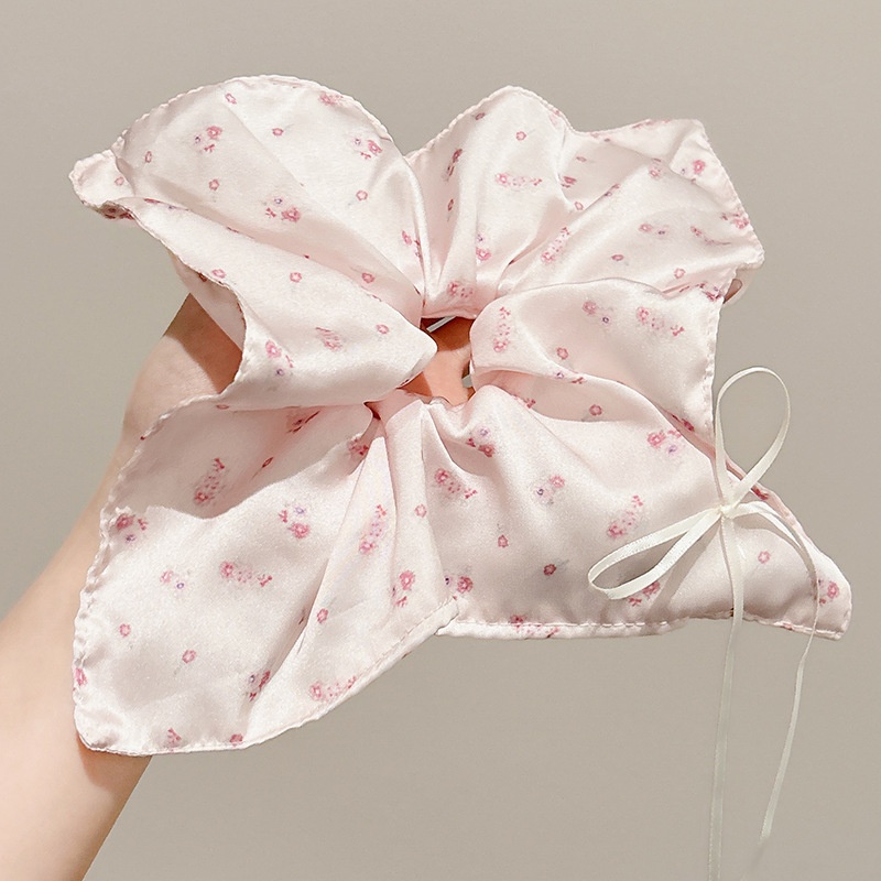 Women's Sweet Bun Scrunchie Hair Tie Multi-layer Lace Knit Cloth