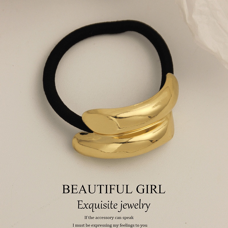 Women's Versatile Retro Alloy Elastic Hair Ties Round Cold Tone