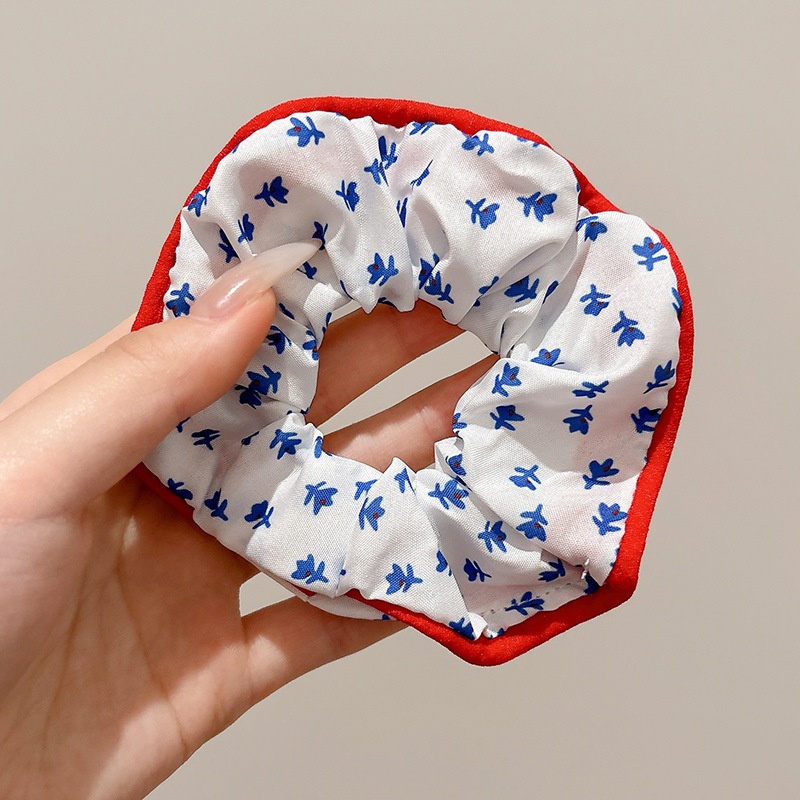 Women's Cloth Lace Scarf Scrunchie Daily Hair Tie Spring Tulip Floral