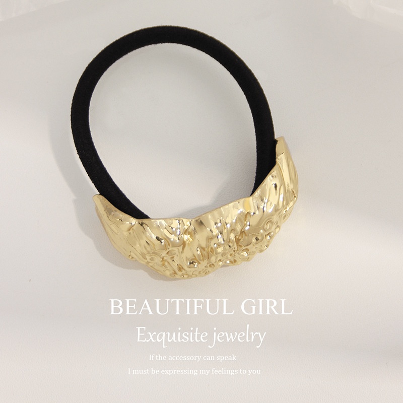 Women's Versatile Retro Alloy Elastic Hair Ties Round Cold Tone