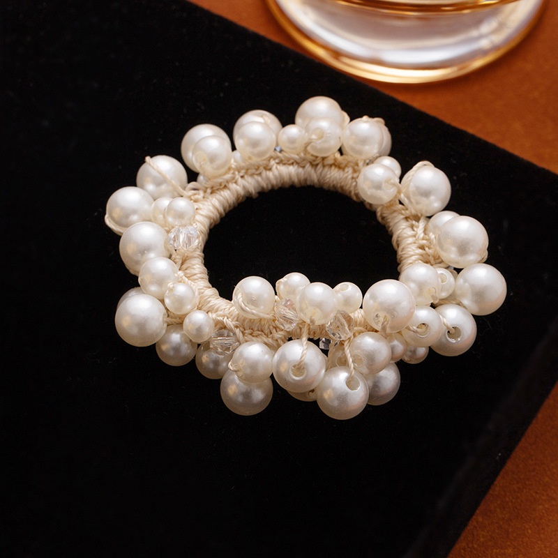 Women's Spring Fairy Hair Tie Floral Pearl Rhinestone Accessory
