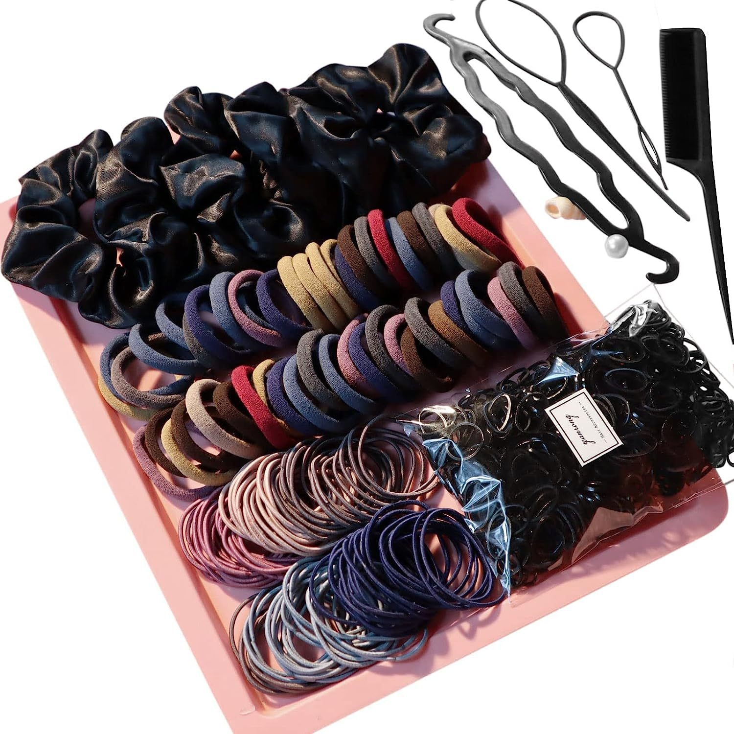Women's Korean Style Scrunchie Ponytail Hair Tie Set Fresh Simple Colors