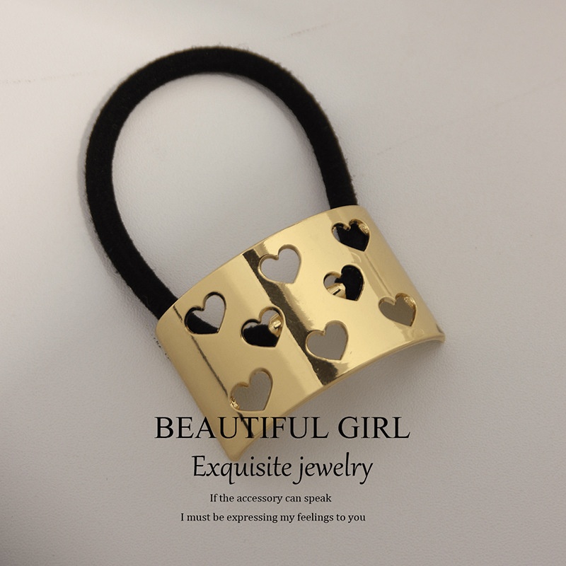 Women's Versatile Retro Alloy Elastic Hair Ties Round Cold Tone