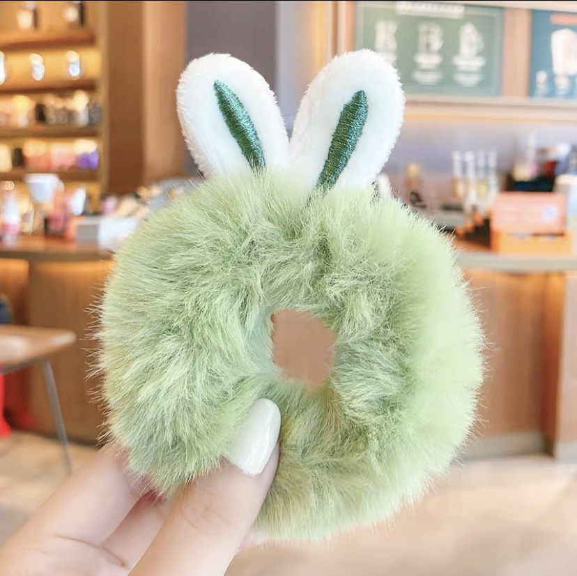 Women's Daily Plush Hair Tie Cute Fashion Bunny Ears Scrunchie