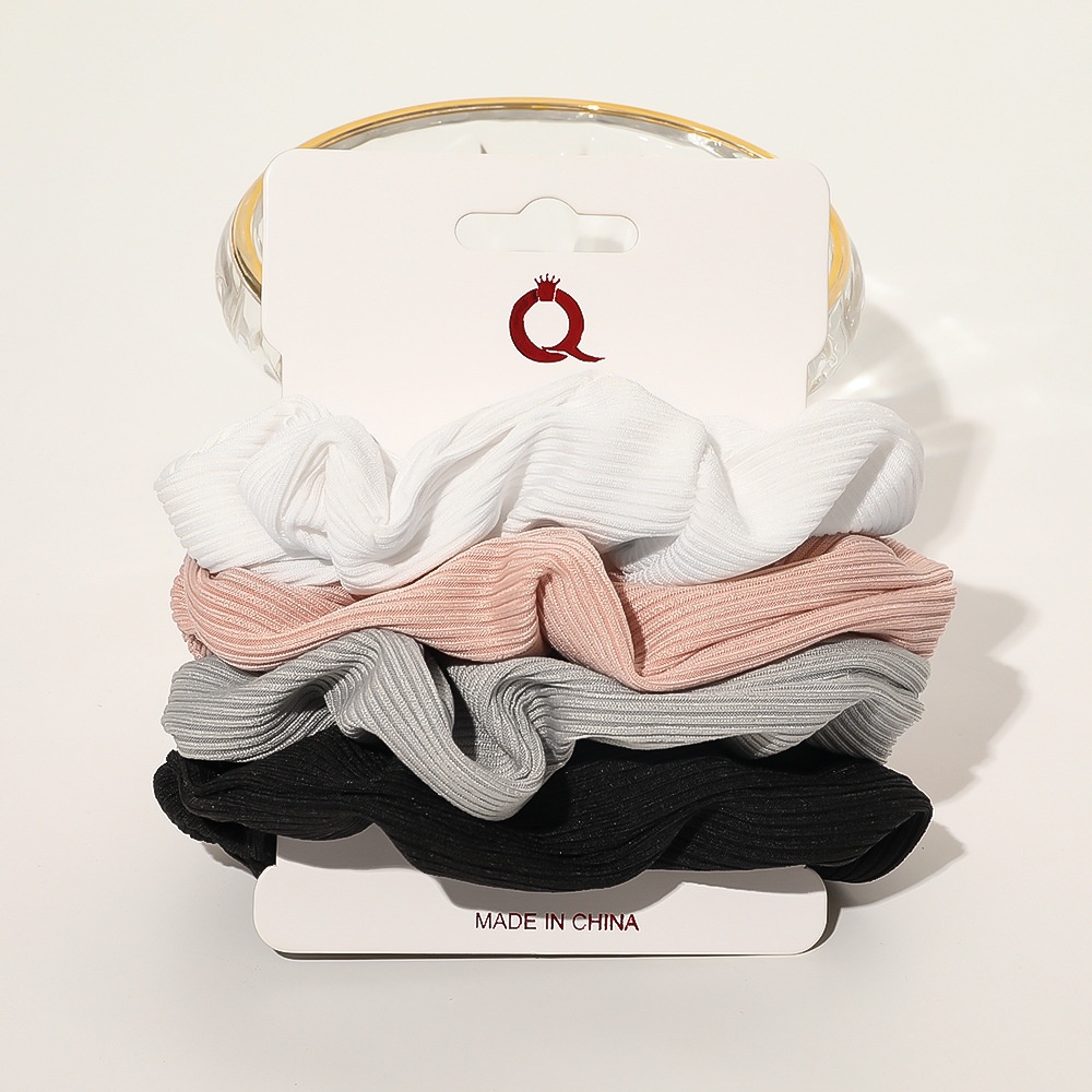 Women's Everyday Pleated Fabric Hair Tie Solid Leopard Polka Dot