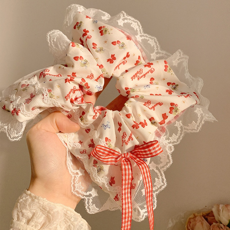Women's Daily Damage-Free Fabric Hair Tie Floral Polka Dots Bow