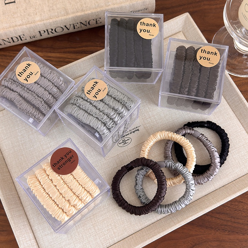 Women's No Damage Satin Scrunchie Casual Sport Hair Tie Solid Color