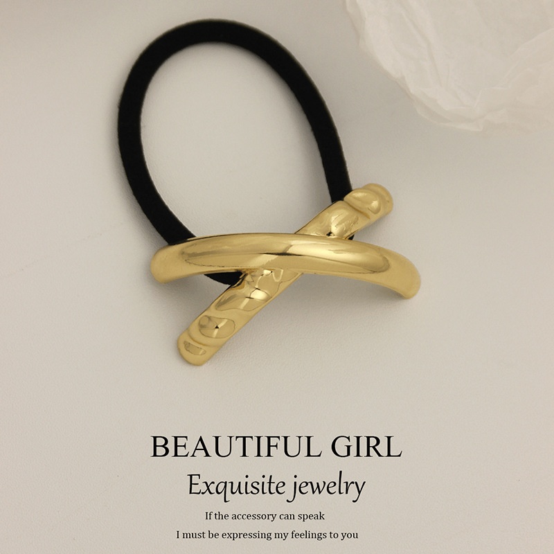 Women's Versatile Retro Alloy Elastic Hair Ties Round Cold Tone