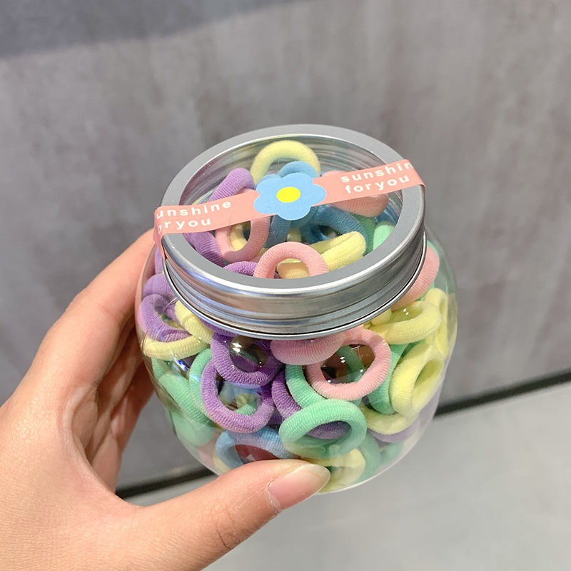 Girls High Elastic Seamless Hair Ties Nylon Towel Ring Rubber Bands