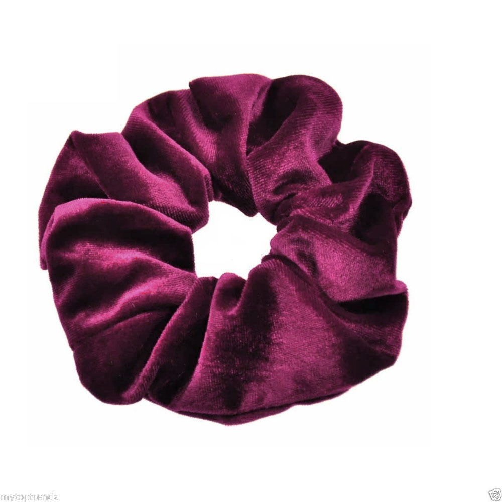 Ladies Winter Gold Velvet Bun Hair Scrunchies Ethnic Plaid Pattern