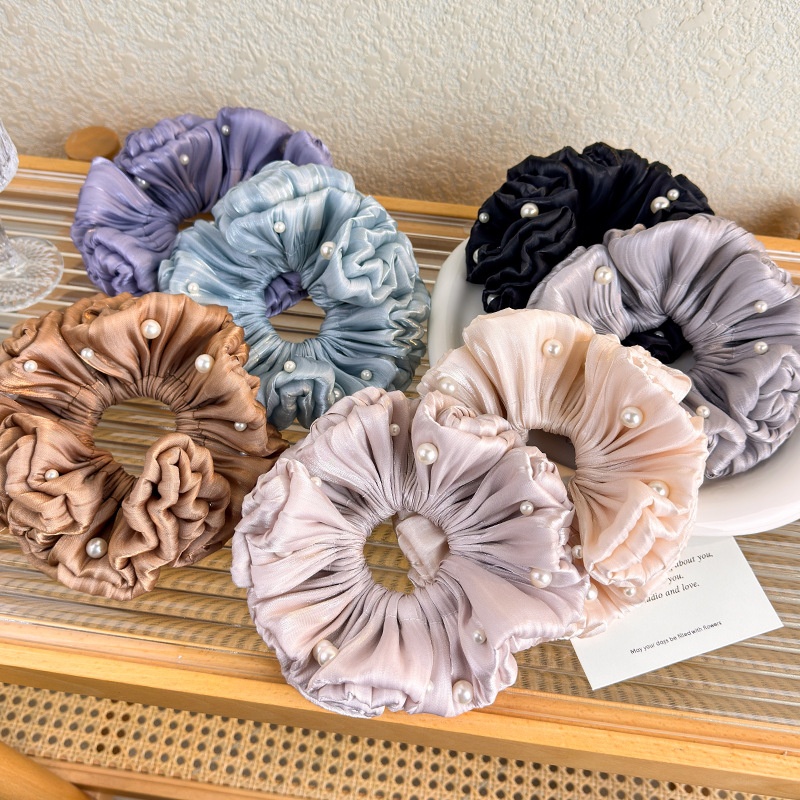 Women's Elegant Soft Cloth French Hair Tie For Daily Wear Solid Color