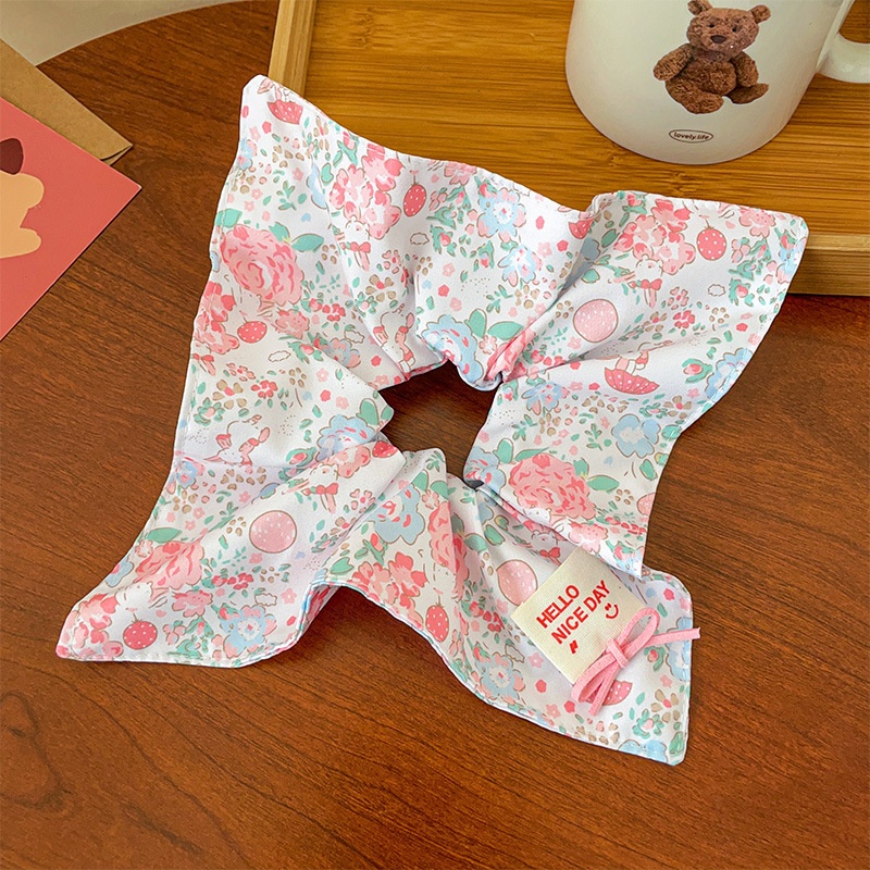 Women's Sweet Summer Bun Hair Scrunchie Irregular Pleated Fabric Tie