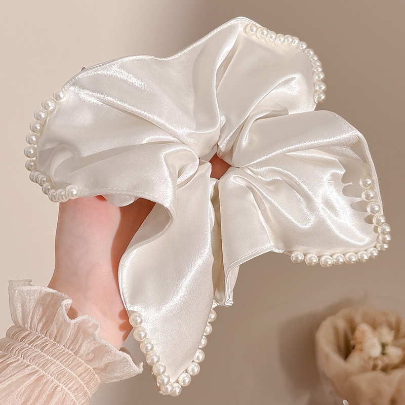 Women's Handmade Spring Ponytail Hair Scrunchie Checkered Fabric