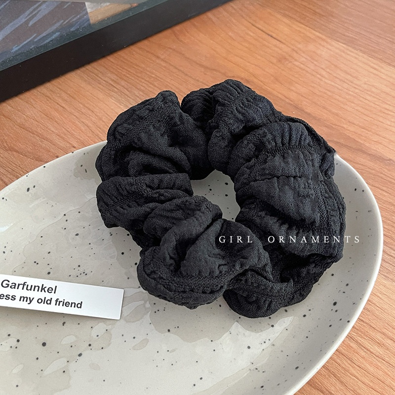 Women's Fairy Style Cloth Cream Puff Hair Tie Ponytail Holder Solid Color