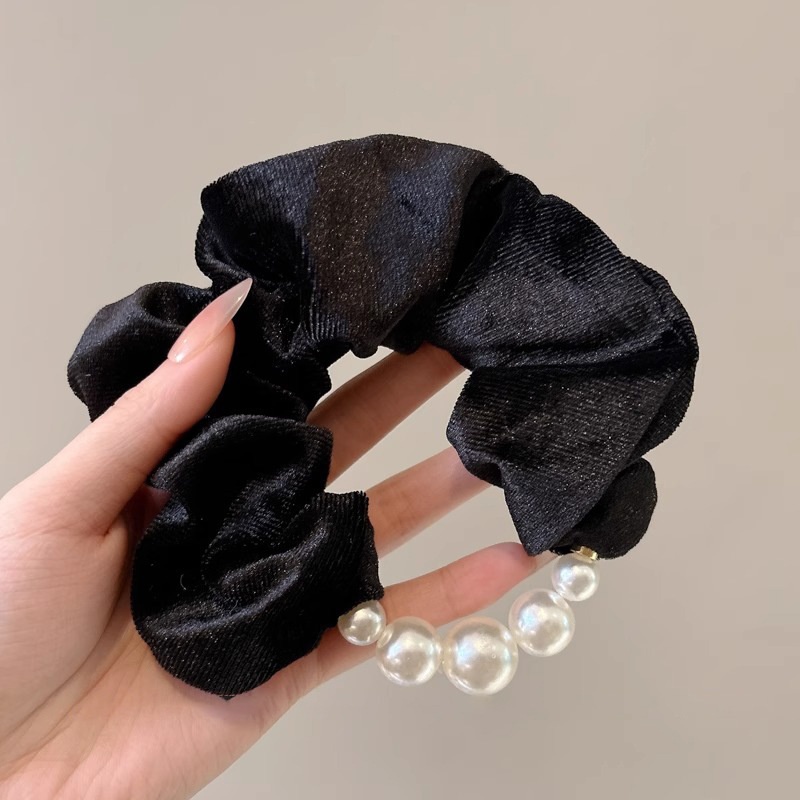 Women Daily Oversized High Elastic Lace Hair Scrunchie Elegant Floral