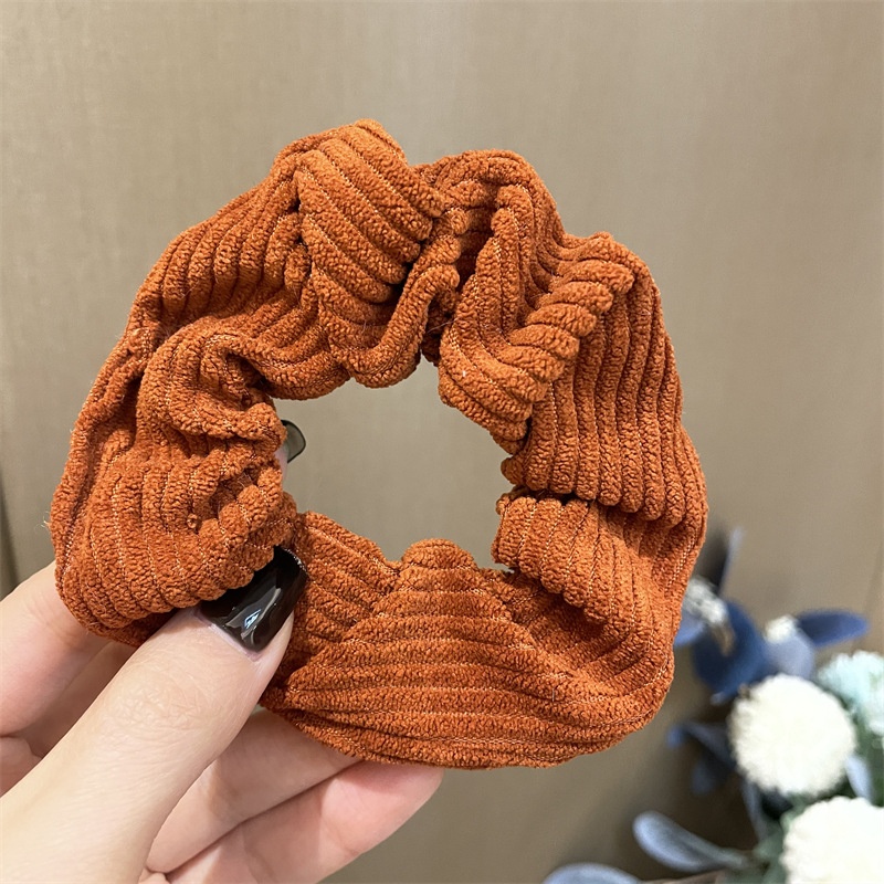 Women's Winter Large Velvet Elastic Hair Ties Simple Solid Color