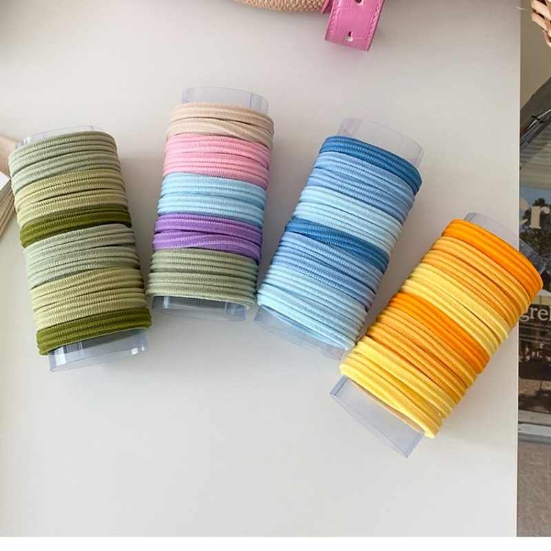 Women High Elastic Cloth Hair Tie No Damage Ponytail Ring Candy Color