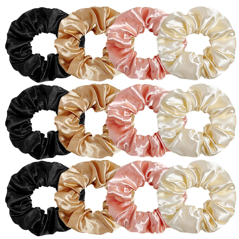 Girls All Season Satin Bow Headband Hair Tie Accessories Solid Color