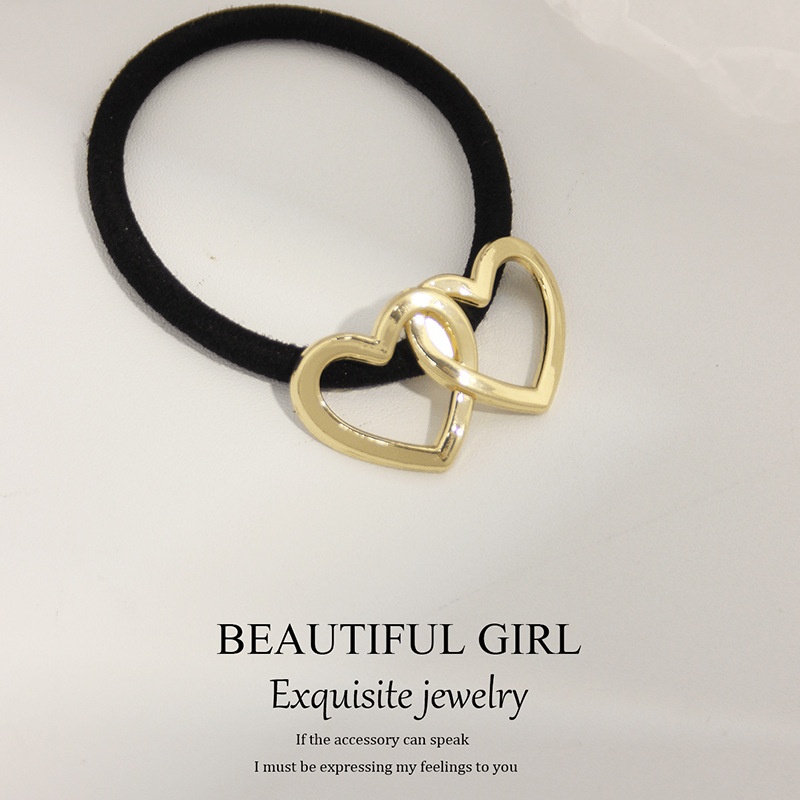 Women's Versatile Retro Alloy Elastic Hair Ties Round Cold Tone