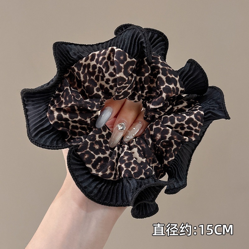 Women Daily Oversized High Elastic Lace Hair Scrunchie Elegant Floral