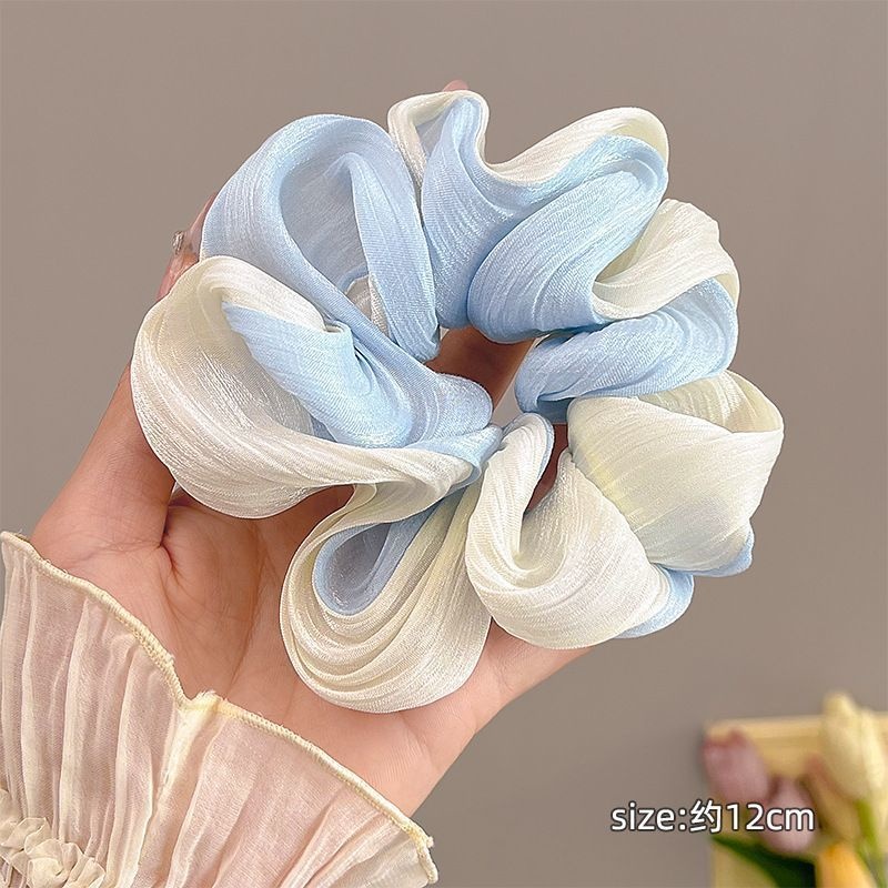 Women's Handmade Spring Ponytail Hair Scrunchie Checkered Fabric