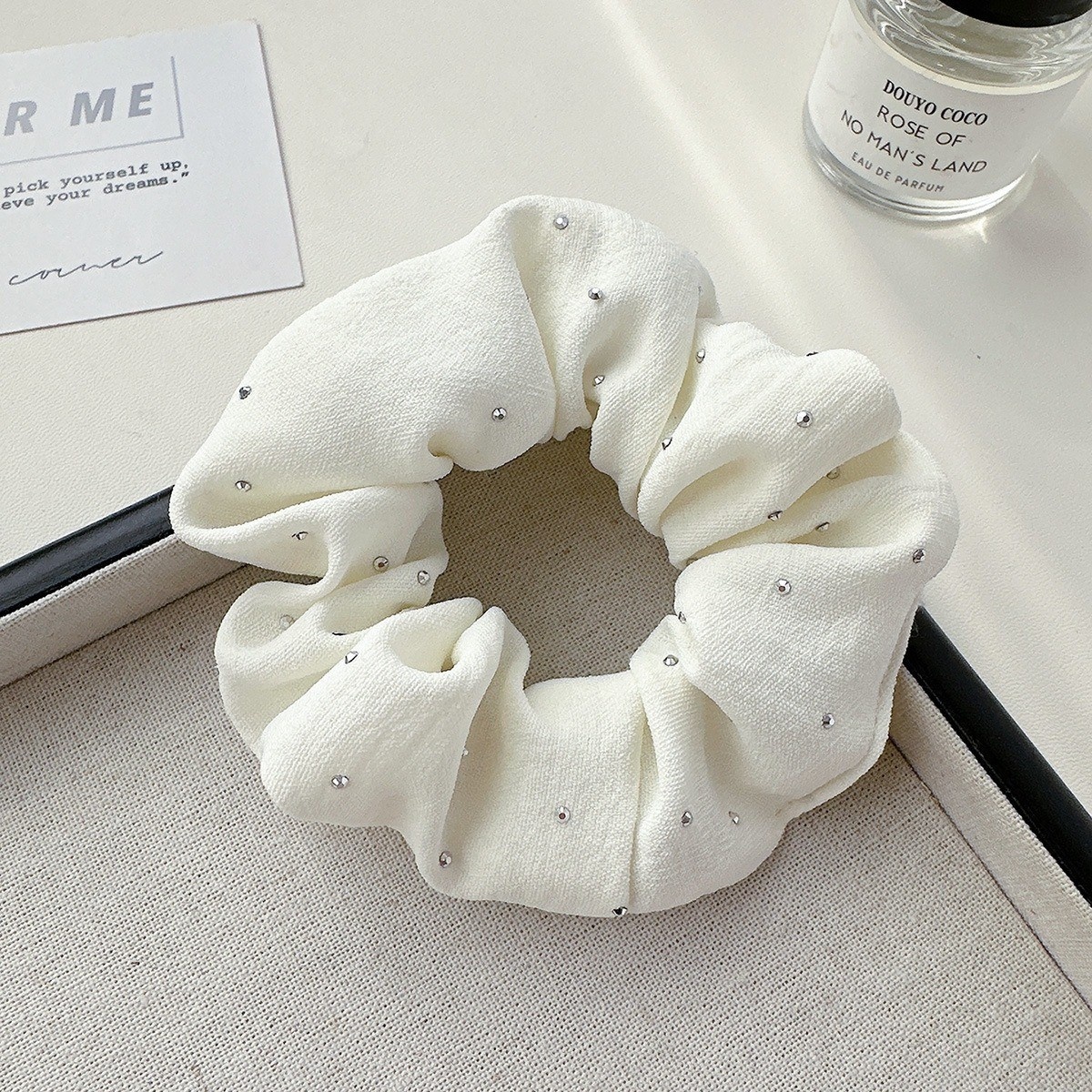 Women's Sweet Lace Ponytail Hair Tie Cloth Scrunchie Coral Lily Floral