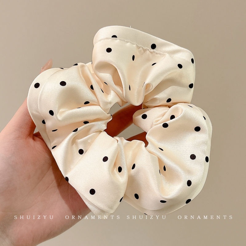 Women's Handmade Spring Ponytail Hair Scrunchie Checkered Fabric