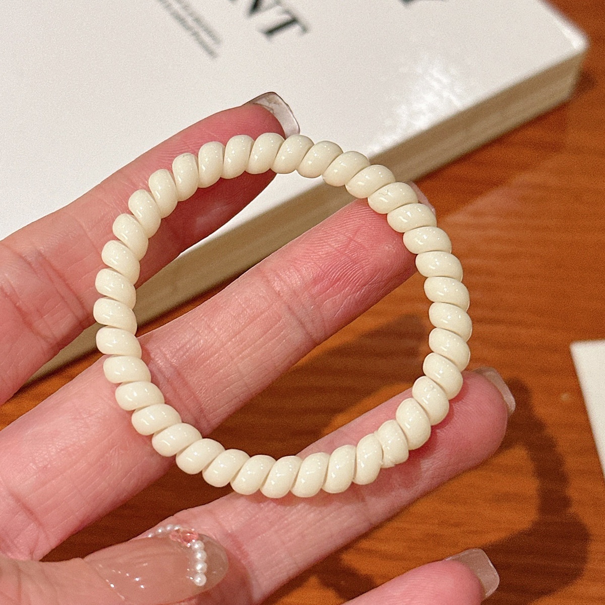 Girls Daily Rubber Spiral Telephone Line Hair Ring Sweet Candy Color