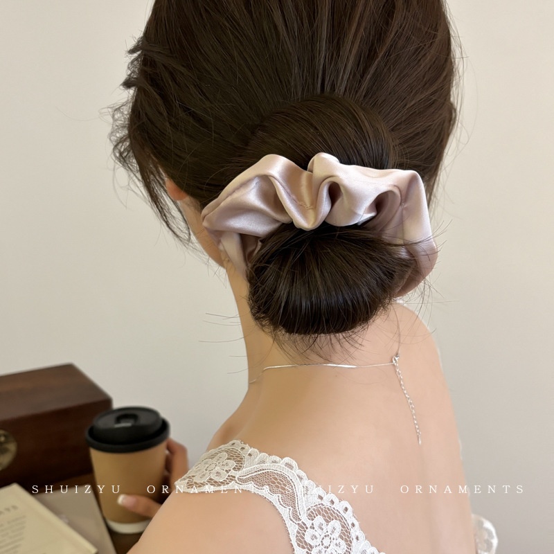 Women's Cloth Lace Scarf Scrunchie Daily Hair Tie Spring Tulip Floral