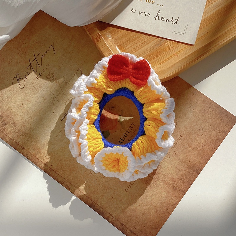 Women's Winter Hand Knitted Yarn Elastic Hair Tie British Retro Style