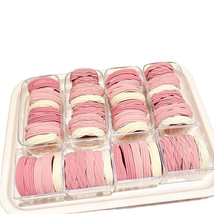 Girls Seamless High Elastic Ponytail Hair Ties Rubber Bands Pink Mixed